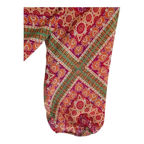 FIGUEROA & FLOWER Women's Petite L PL Blouse Peasant Tie Front 3/4 Sleeve 40" - Picture 5 of 7